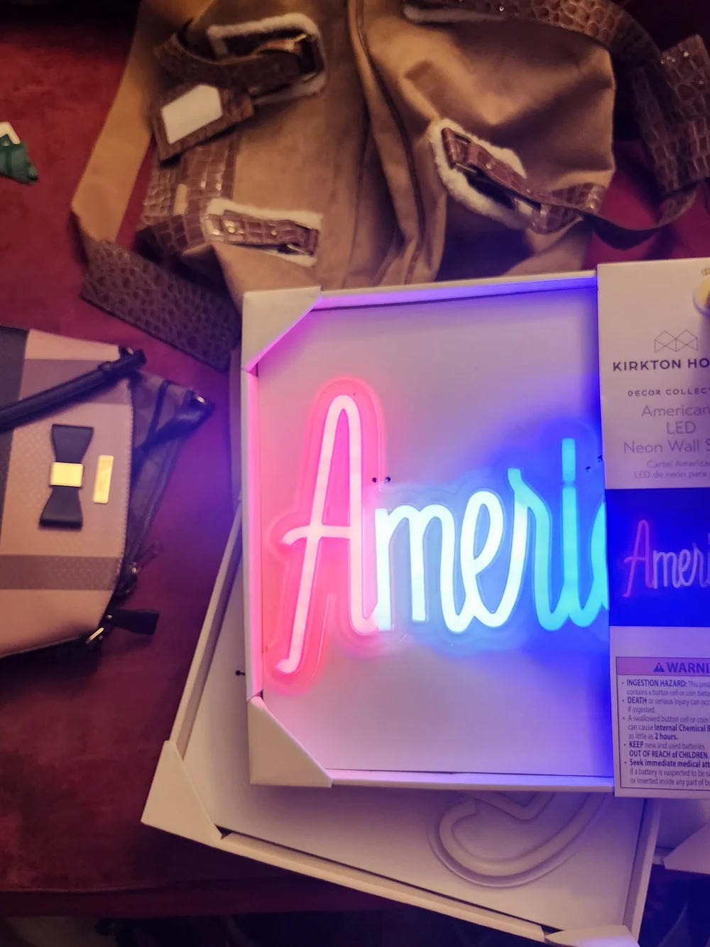 Red, Blue & White LED Neon Uncle Sam Wall Sign